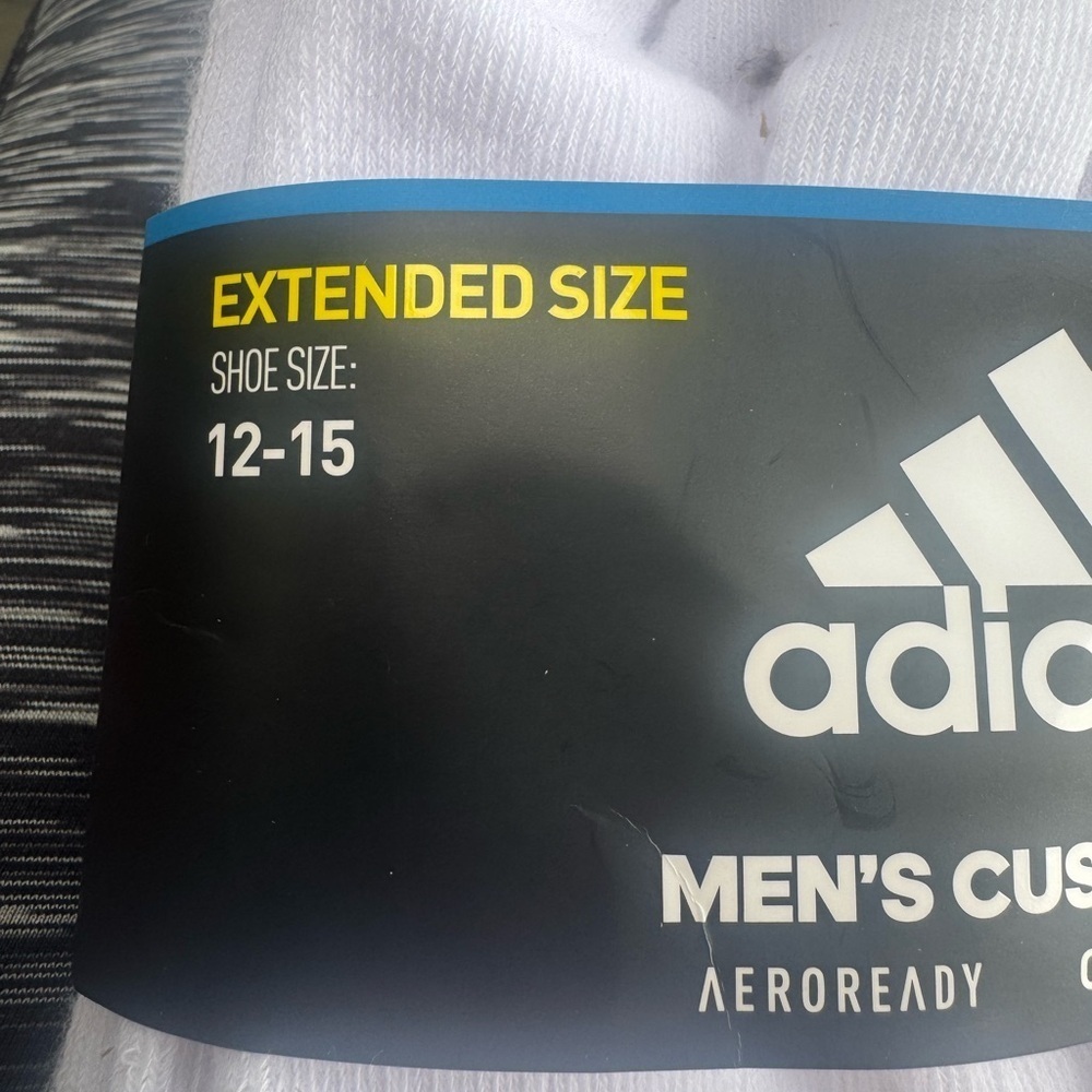 NWT❇️Adidas❇️Men's Cushioned Socks - White - Picture 6 of 8